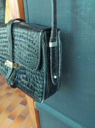 Borsa vera pelle coccodrillo vintage