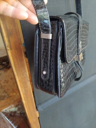 Borsa vera pelle coccodrillo vintage