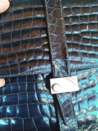 Borsa vera pelle coccodrillo vintage