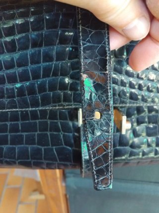 Borsa vera pelle coccodrillo vintage