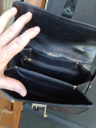 Borsa vera pelle coccodrillo vintage
