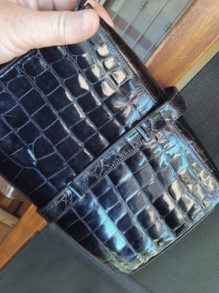 Borsa vera pelle coccodrillo vintage