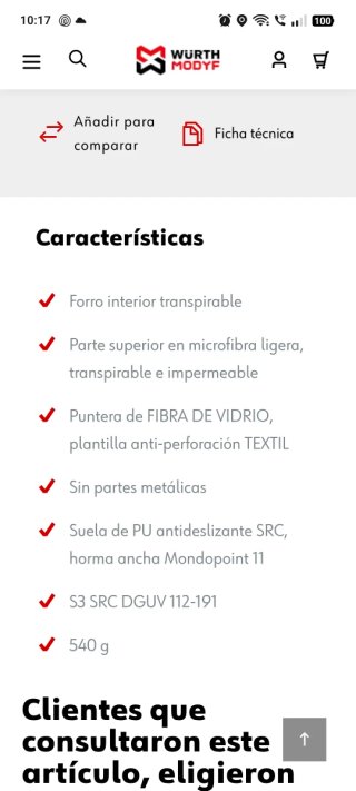 Zapatos de trabajo Würth Modyf Talla 45