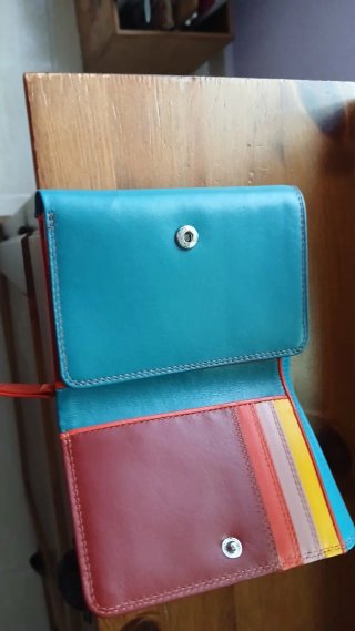 Cartera de mujer de cuero multicolor