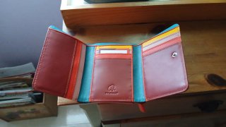 Cartera de mujer de cuero multicolor