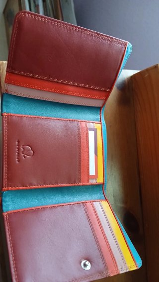 Cartera de mujer de cuero multicolor