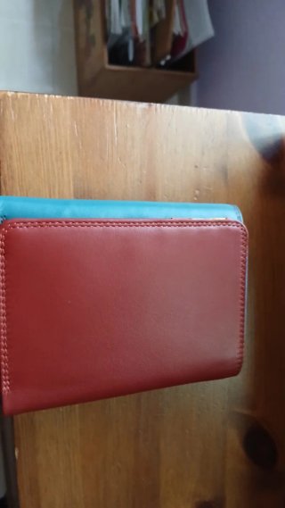 Cartera de mujer de cuero multicolor