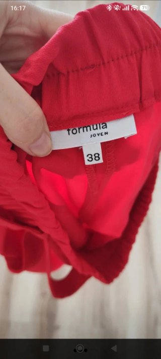 Shorts rojos Fórmula Joven con cinturón T.38