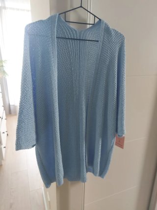 Chaqueta punto celeste talla única