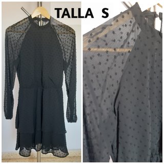 Vestido negro de plumeti. Nuevo sin estrenar. Solo