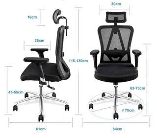 Silla Oficina Ergonómica Mfavour Negra