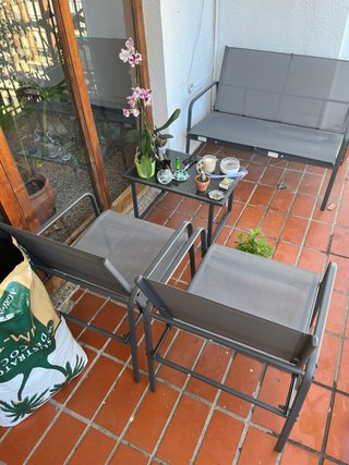 Conjunto Terraza Metal y Plástico