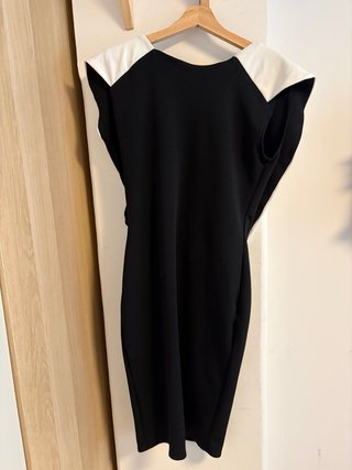 Vestido fiesta blanco y negro