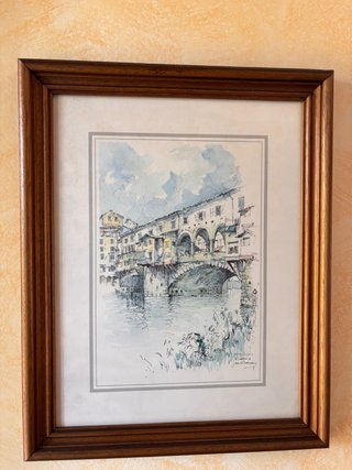 Set di due quadri decorativi con cornice in legno