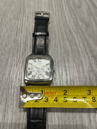 Reloj Guess Correa Negra y Caja Plateada Hombre