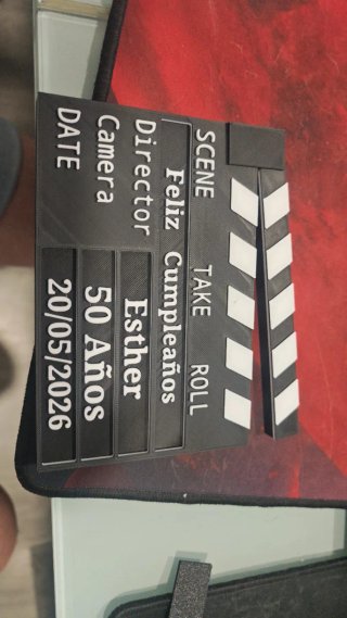 Claqueta Cine Personalizada 3D Cumpleaños