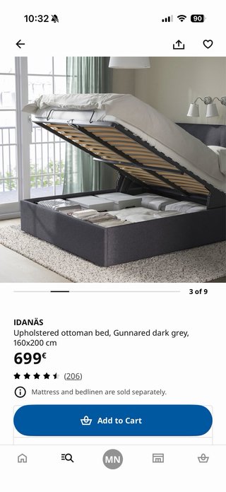 Canapé abatible IKEA IDANÄS gris oscuro