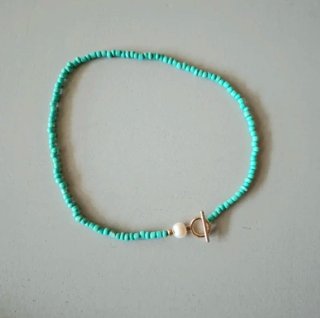 Collar turquesa con perla de río