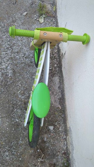 Bicicleta madera sin pedales Eureka Kids verde