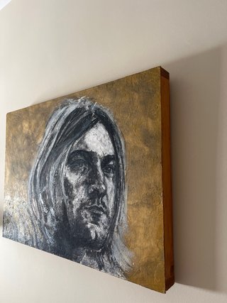 Cuadro Kurt Cobain Pintado a Mano