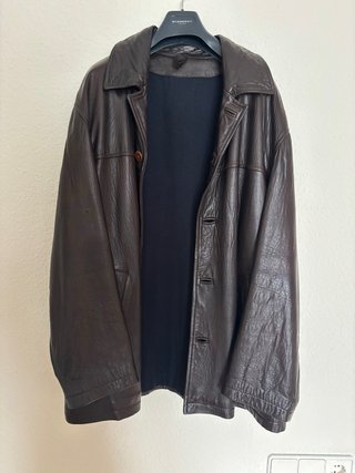Chaqueta Cuero Vintage Marrón XL