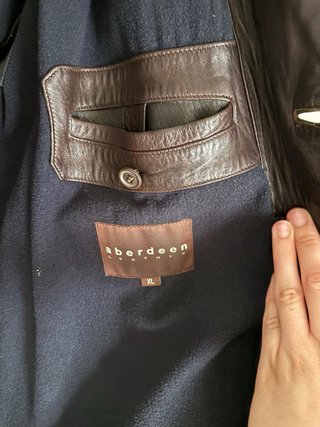 Chaqueta Cuero Vintage Marrón XL