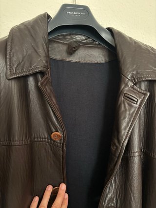 Chaqueta Cuero Vintage Marrón XL