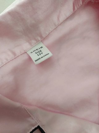 Pijama de raso rosa Niña talla 12