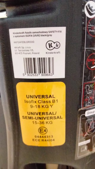 Silla coche seguridad niños Kinderkraft