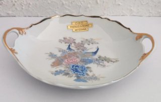 Bandeja Porcelana Vintage Pavo Real