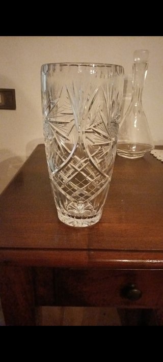Vaso cristallo intagliato vintage