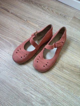 Zapatos planos mujer coral/ teja