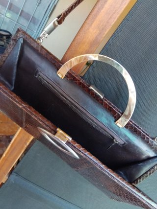 Borsetta vintage pelle serpente anni '70