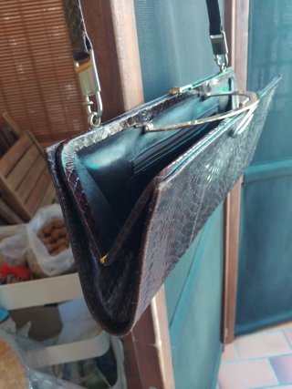 Borsetta vintage pelle serpente anni '70