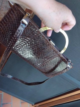 Borsetta vintage pelle serpente anni '70