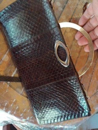 Borsetta vintage pelle serpente anni '70