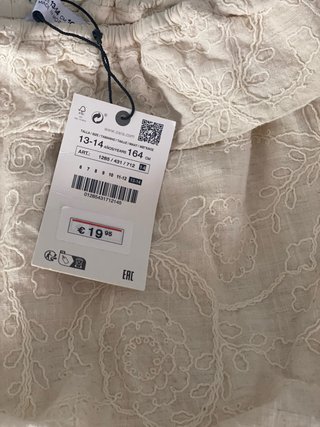 Top Zara Brocado Beige talla 13-14
