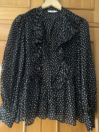 Camisa Mango lunares dorados