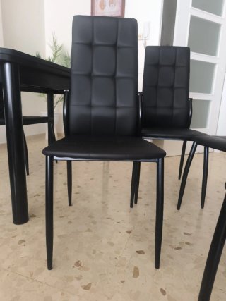 4 Sillas Comedor Negras