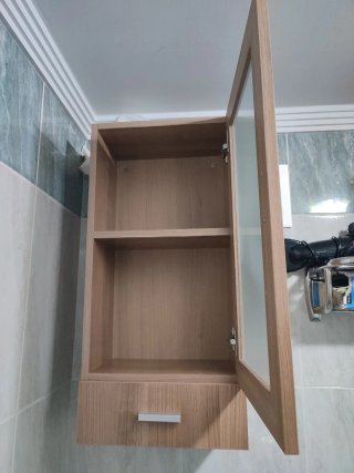 Muebles de baño madera y cristal ( grifo includo )