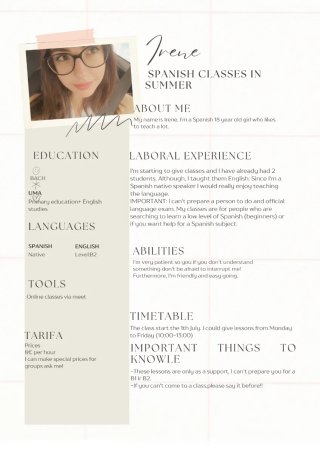 Spanish summer lessons