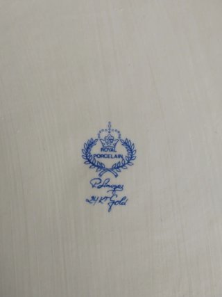Fuente Limoges con asas de porcelana