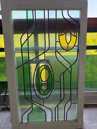 Vidriera emplomada estilo Art Nouveau