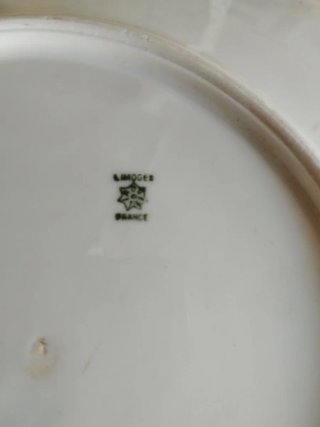 Plato Limoges porcelana pez flores