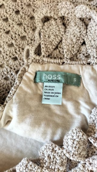 Vestido de crochet beige y gris