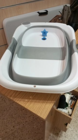 Bañera Bebé Plegable Blanca y Gris