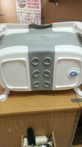 Bañera Bebé Plegable Blanca y Gris