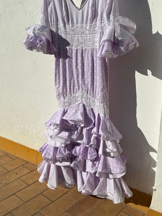 Vestido de flamenca rosa y morado