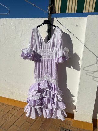 Vestido de flamenca rosa y morado
