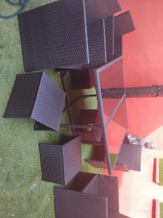 Conjunto mesa y sillas ratán jardín
